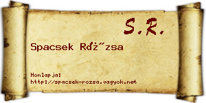 Spacsek Rózsa névjegykártya